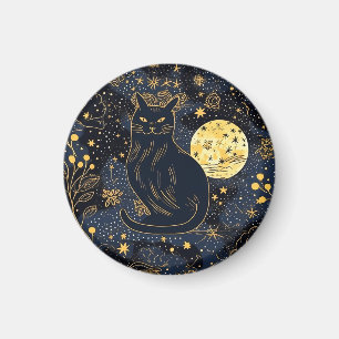 Black Cat of the Starry Skies Magnet