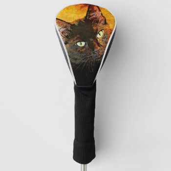 Black Cat Olive Golf Head Cover by manewind at Zazzle