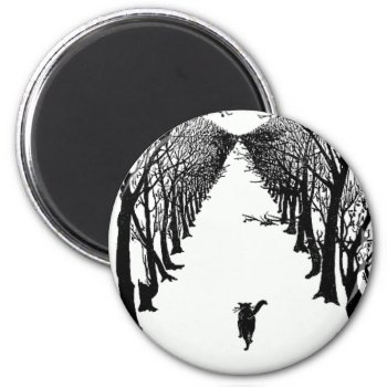 Black Cat On A Lonely Trail Artwork Magnet by artisticcats at Zazzle