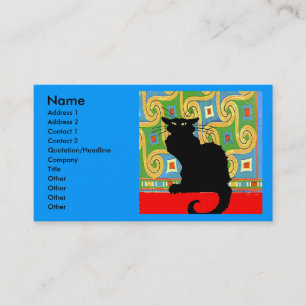 Black Cat on Abstract Business Card