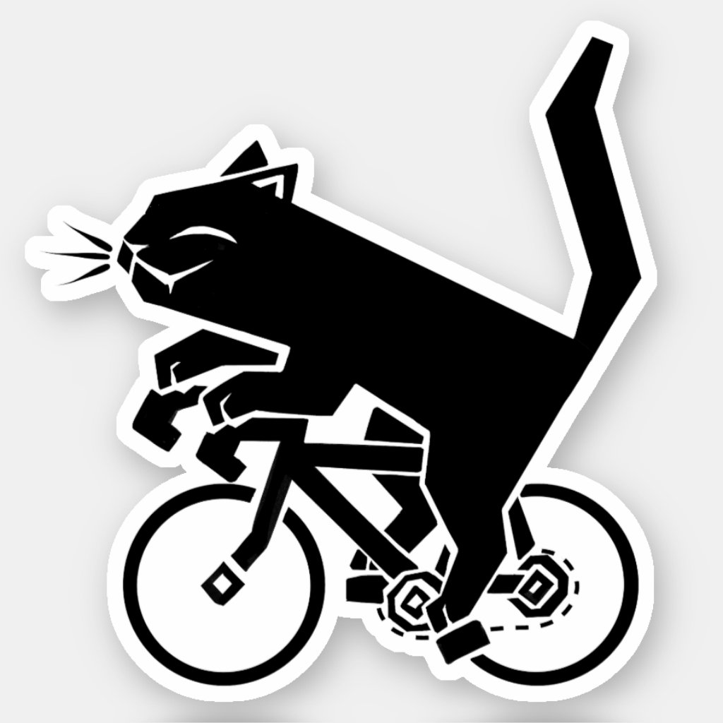 Cat riding a bike