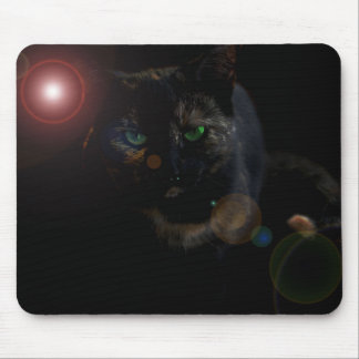 black cat on black mouse pad