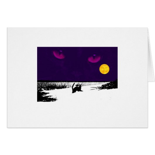 Black Cat on Full Moon Cards (Front Horizontal)