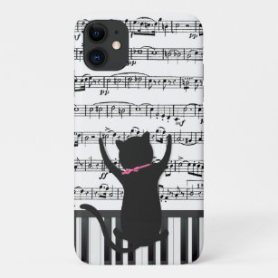 Black Cat On Piano Keys iPhone 11 Case