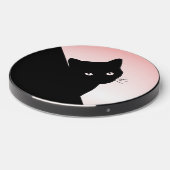 Black Cat on Pink Wireless Charger (Front 2)