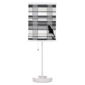 Black Cat on Plaid  Table Lamp (Right)
