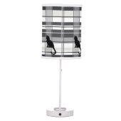 Black Cat on Plaid  Table Lamp (Back)