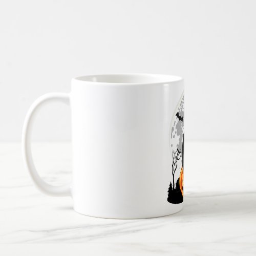 Black Cat On Pumpkin T_Shirt _ Full Moon Halloween Coffee Mug