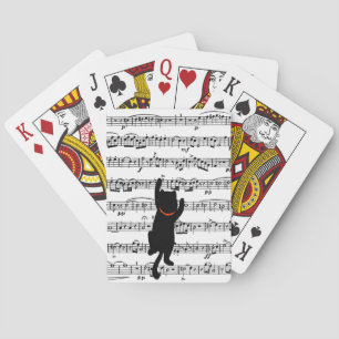 Black Cat On Sheet Music Poker Cards