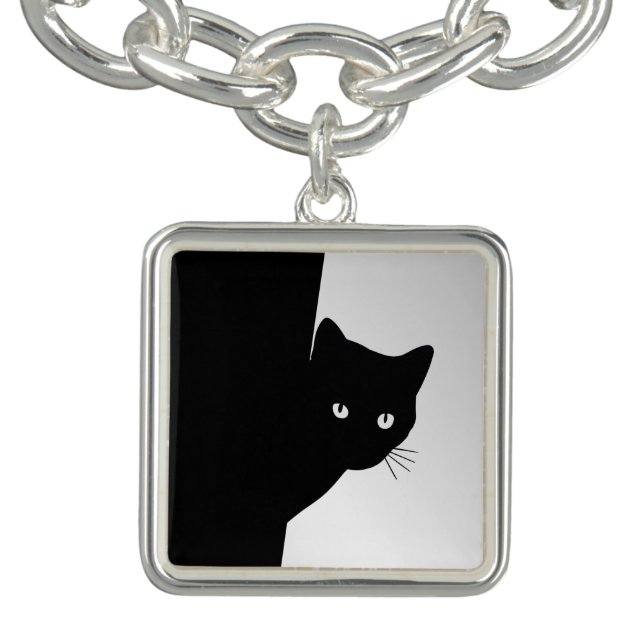  Black Cat on Silver Bracelet (Design)