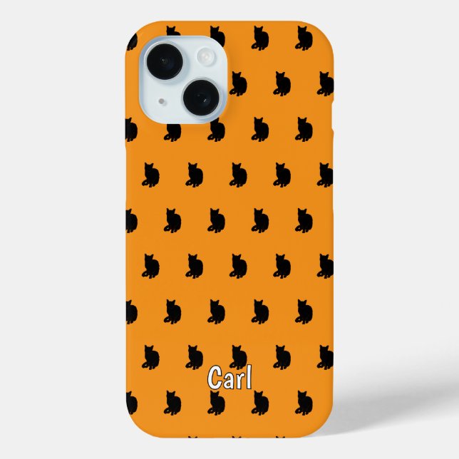 Black Cat (Orange) Case-Mate iPhone Case (Back)