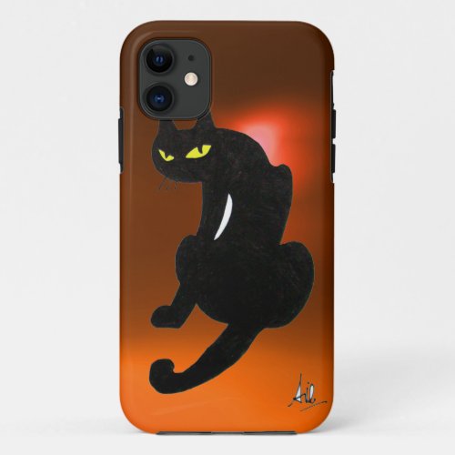 BLACK CAT orange iPhone 11 Case