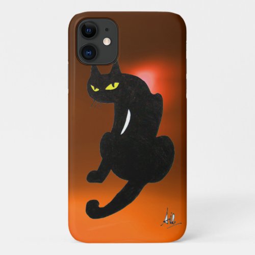 BLACK CAT orange iPhone 11 Case