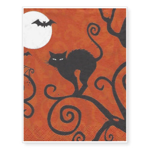 black cat orange temporary tattoos