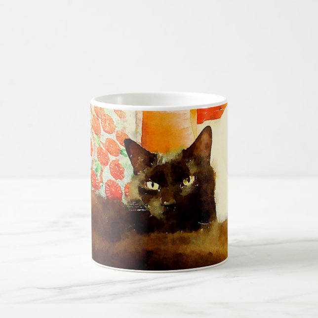 Black Cat Painting Mug (Center)