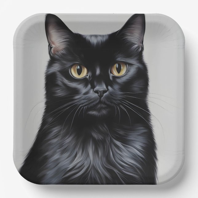 Black Cat Paper Plates (Front)