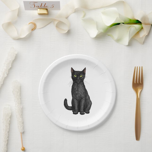 Black cat paper plates (Wedding)