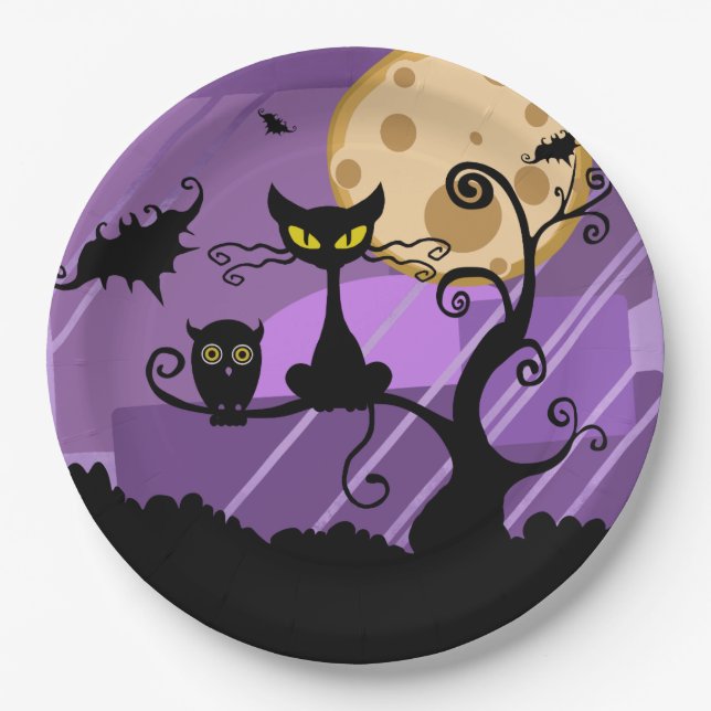 Black Cat Paper Plates (Front)