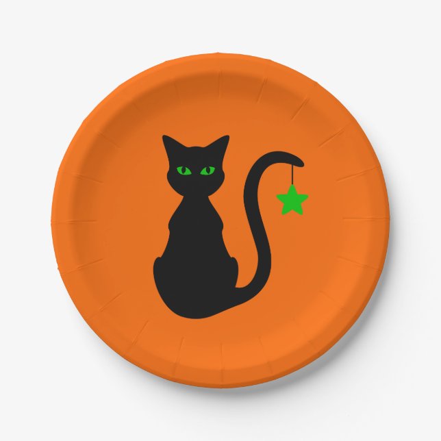 Black Cat Paper Plates (Front)