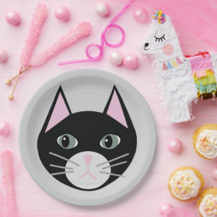 Black cat paper plates