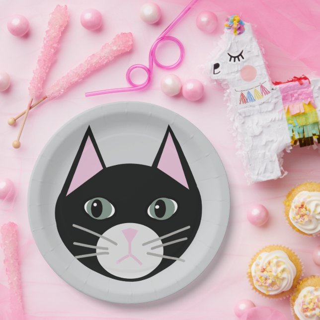 Black cat paper plates (Party)