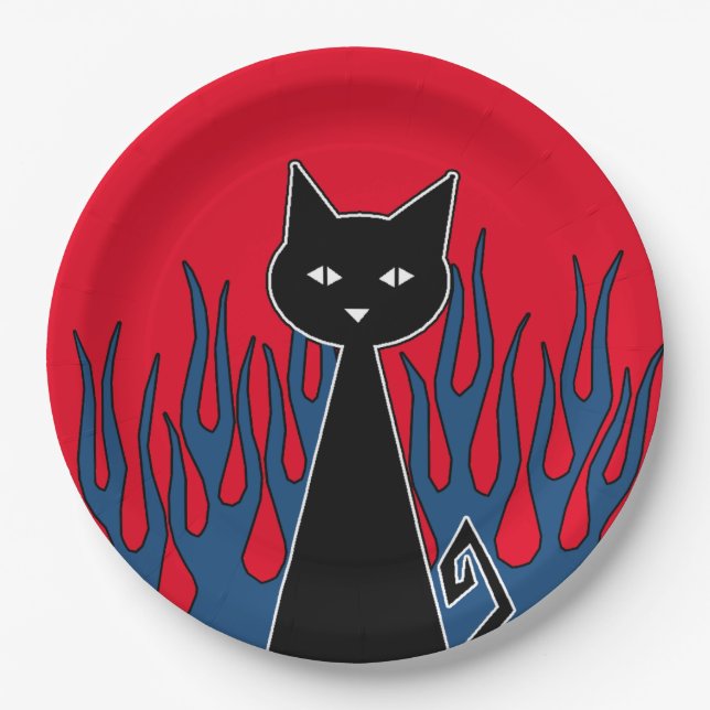 Black Cat Paper Plates (Front)