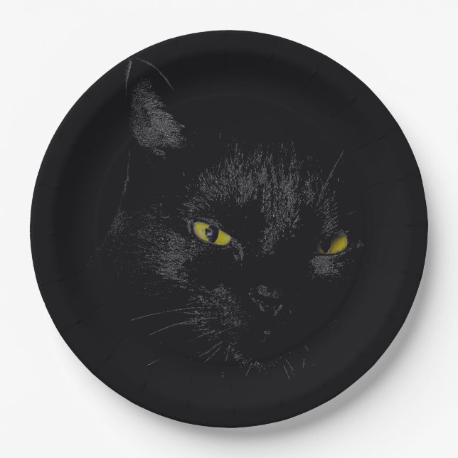 Black Cat Paper Plates (Front)