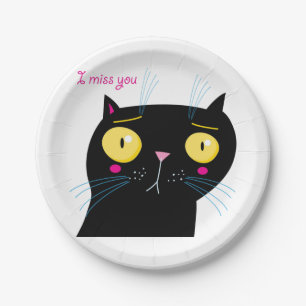 black cat paper plates
