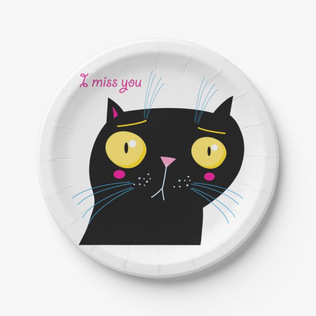 black cat paper plates (Front)