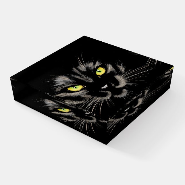 Black Cat Paperweight (Angled)