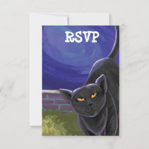 Black Cat Party Center Invitation