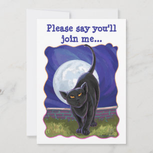 Black Cat Party Center Invitation