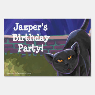 Black Cat Party Center Yard Sign
