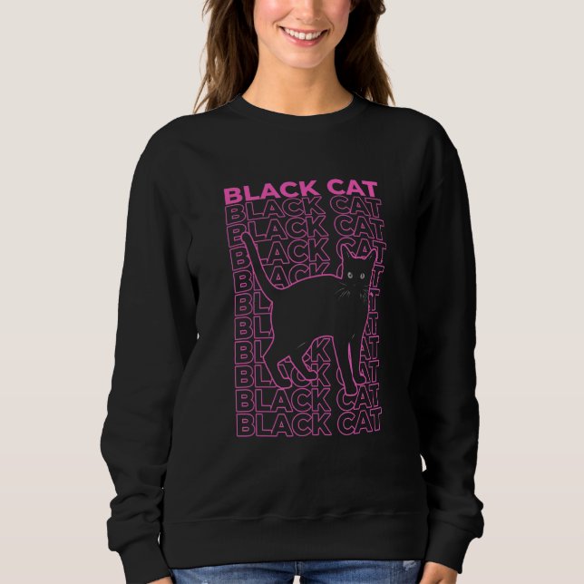 Black Cat Pastel Aesthetic Sweatshirt (Front)