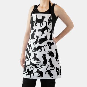 Black Cat Pattern Apron