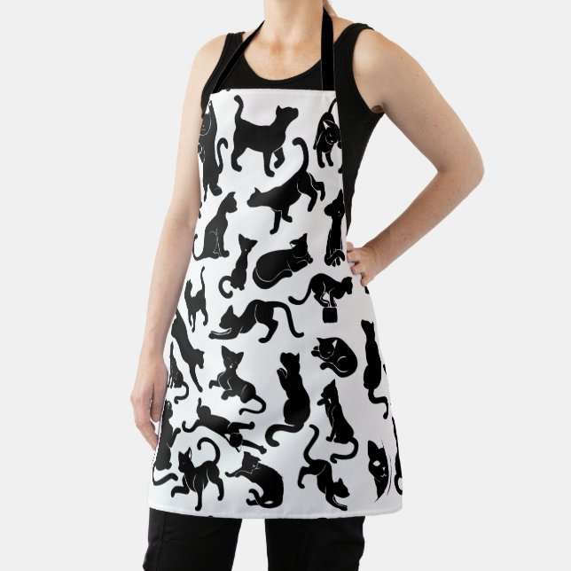 Black Cat Pattern Apron (Insitu)