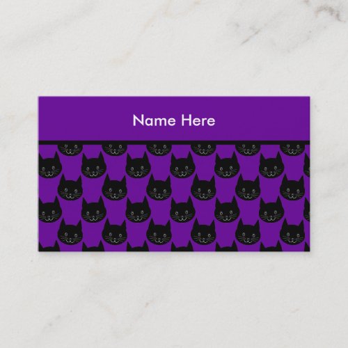 Black Cat Pattern. Business Card
