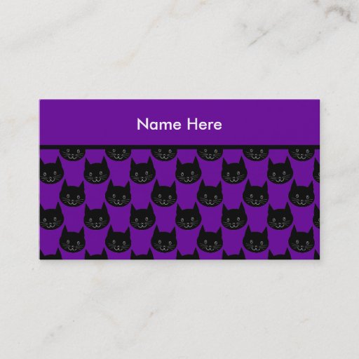 Customizable Black Cat Pattern. Business Card