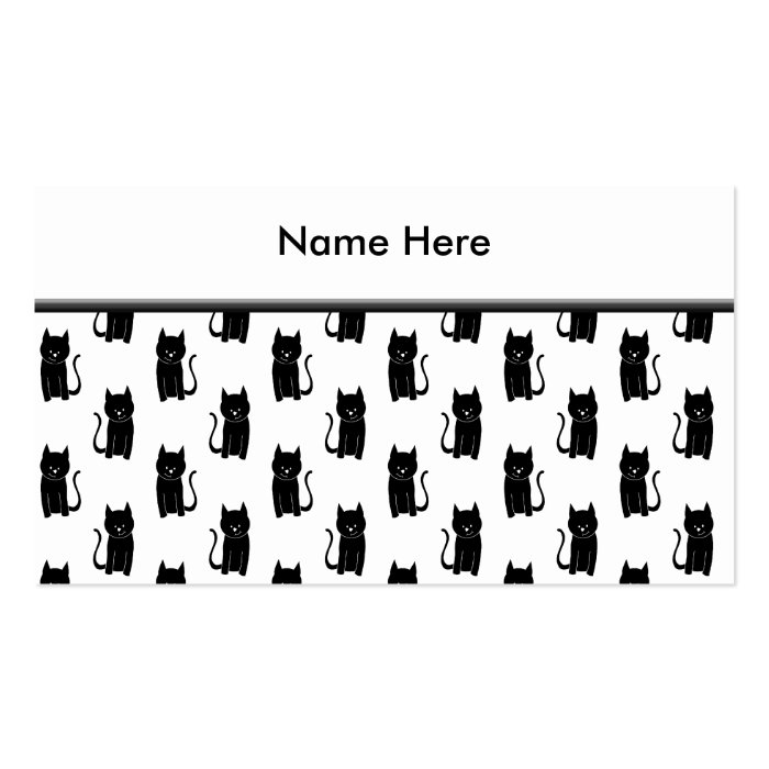 Black cat pattern. business card templates