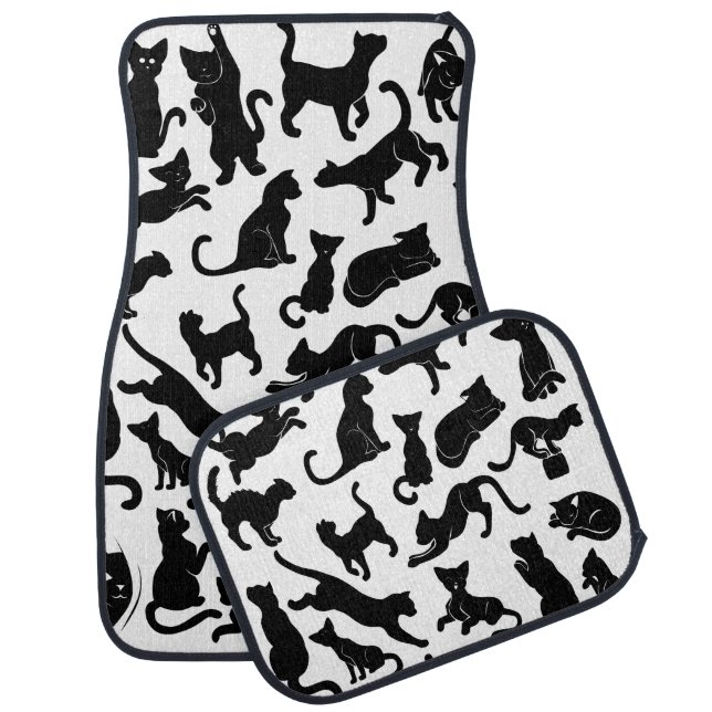 Black Cat Pattern Car Floor Mat (Set)