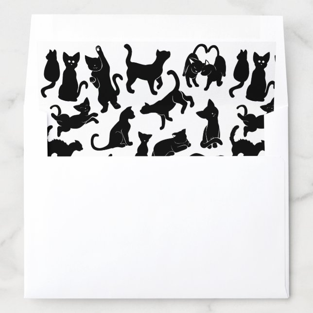 Black Cat Pattern Envelope Liner (In Envelope)