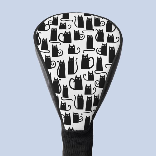 Black Cat Pattern Golf Head Cover