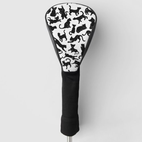 Black Cat Pattern Golf Head Cover