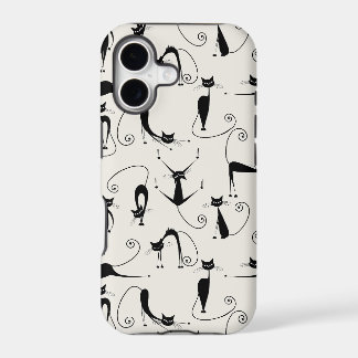 black cat pattern iPhone 17 case