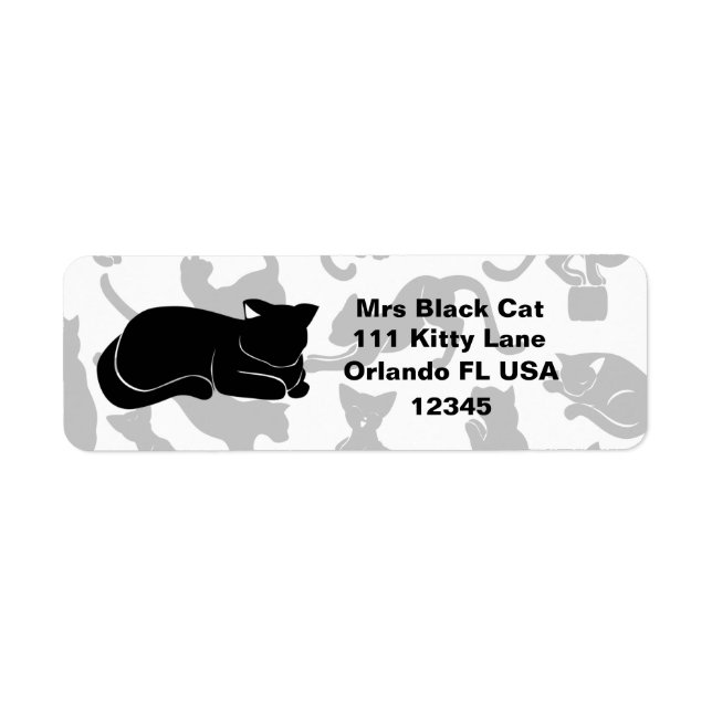 Black Cat Pattern Label (Front)