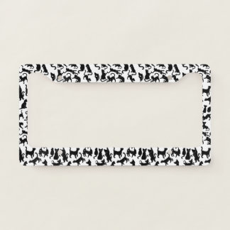 Black Cat Pattern License Plate Frame