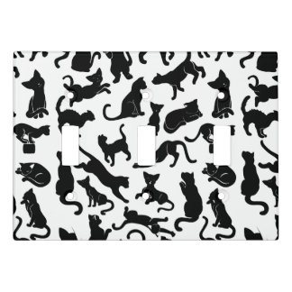 Black Cat Pattern Light Switch Cover