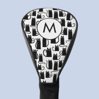 Black Cat Pattern Monogram