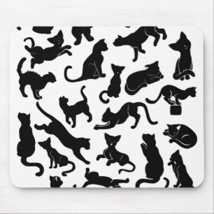 Black Cat Pattern Mouse Pad