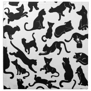 Black Cat Pattern Napkin